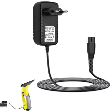 5,5V Chargeur pour Karcher Lave Vitre WV2, WV 2 Plus, WV1, Cable Alimentation pour Nettoyeur Lave Vitres Kärcher WV60, WV75, WV70, WV55, WV5 Adaptateur Secteur pour Nettoyeur de Fenêtres