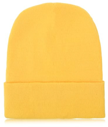 Aysatogc Bonnet jaune pour homme et femme - Bonnet en tricot souple - Bonnet d'hiver chaud - Bonnet d'hiver - Bonnet tête de mort - Casquettes d'automne pour décoration