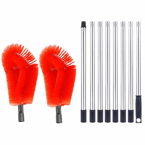 Gutter Cleaning Brush Roofing Tool With Telescopic Pole 8.2Ft Extendable Remove Tool Guard Easy Cleaner Leave U6L9