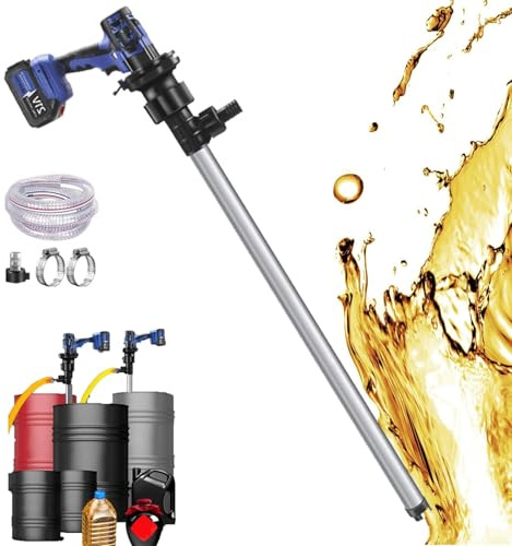 Bomba eléctrica de transferencia de combustible, bomba inalámbrica para diésel, queroseno, agua, funciona con pilas, transferencia de líquidos no corrosivos de 92 cm