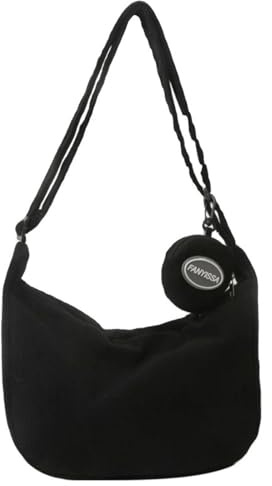 MLPKOI Borsa a Tracolla da Donna, Borse Mezzaluna Marsupio Spalla Con con Tracolla Regolabile Borsa a Tracolla Casual per Scuola, Ufficio, Lavoro, Viaggi, Gite, Shopping (Nero)