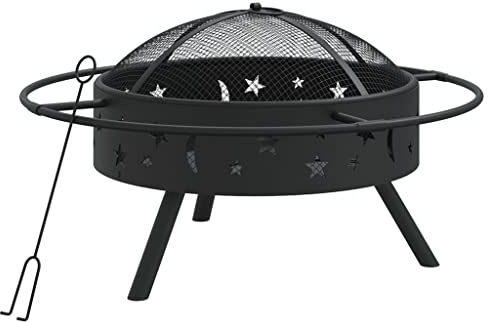 Eleganz Brasero XXL 70 cm avec tisonnier – Brasero en acier pour jardin, terrasse et camping – Durable et résistant aux intempéries – Ambiance chaleureuse en plein air