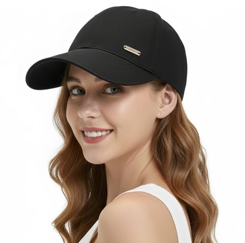 Chapeau de Protection UV sans Maquillage, Chapeau de Pluie, Chapeau de Soleil pour Femmes, Soleil Anti UV Protection Soleil UPF50+, Large Bord Noir