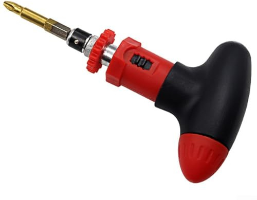 Cacciavite a cricchetto manuale con manico a forma di T e 6 cacciaviti rapidi da 35 mm, rotazione inversa in avanti per lavori di montaggio efficienti