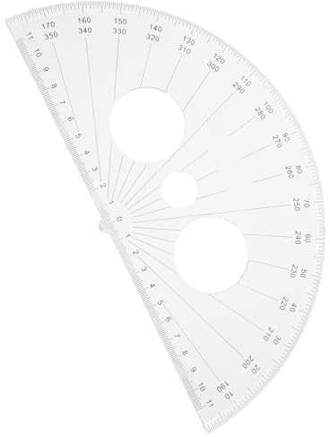 Lurrose Half Circle Plastic Protractor Measuring Tool for Students with Multi-Function Angle Ruler, Math Protractor for Geometry Drawing and School Use