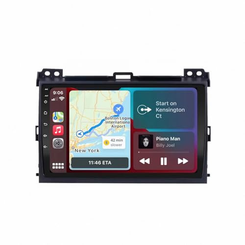 Carplay-Skärm för Toyota Prado 2004-2009 Röststyrning, Gps-Navigering, Med Kamera, Dashcam, Wifi, Bluetooth Bilradio Stereo Gps Navi, 4 Kärna 1G＋32G