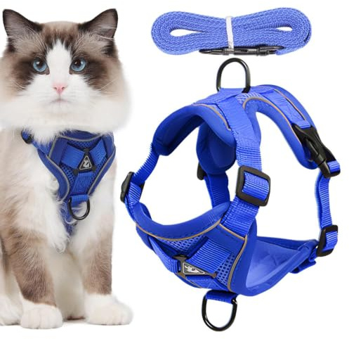Pettorina per gatti, pettorina e guinzaglio per gatti | Guinzaglio da jogging per | Imbracatura e guinzaglio per traspiranti, imbracatura morbida regolabile per gattini per cuccioli di