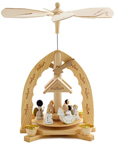 Brubaker Piramide di natale Presepe tradizionale con angeli decorati a mano - Altezza 30 cm