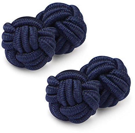 HONEY BEAR 1 Paar Herren/Damen Seide Stoff Knoten Seidenknoten Manschettenknöpfe für Hemd/Kleid,MEHRWEG