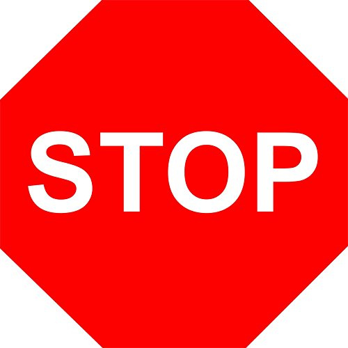 Indigos UG Aufkleber Stop and give way Road Sicherheitsaufkleber - 30x30cm - Sticker für Büro, Firma, Schule, Hotel, Werkschutz
