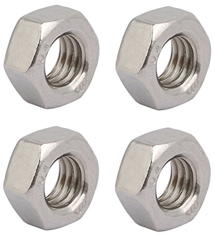 sourcing map sourcing map 4pcs Tuercas Hexagonales Izquierdo M8 x 1,25 mm de rosca Métrica de acero inoxidable 201