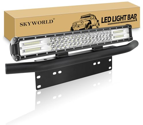 SKYWORLD 50CM 288W Barre Led 4x4 avec Support de Plaque D'immatriculation