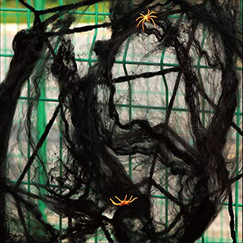 Halloween Spider Web Fake Stretch Cobweb for Halloween Party Decoration Props ZWSJ01 (Black)