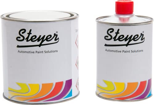 Steyer 1 Litre For d Car & Van Frozen White 2K Car Paint Colour Spray & 500ML 2K Fast Paint Activator