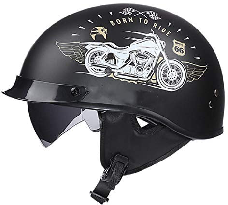 GAOZHE Casque Jet - Casque Jet Urbain - Casque Moto et Scooter Compact Casque Jet Casque,Moto Demi-Coquille pour Hommes et Femmes, Coussinets lavables, Fermeture Rapide