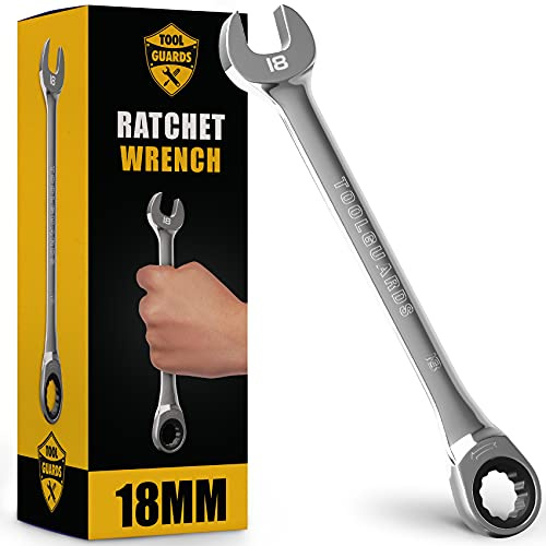 TOOLGUARDS 18mm Wrench - Ratcheting Wrench - Slim Profile - Ratchet Wrench - 100% Lifetime Satisfaction Guarantee