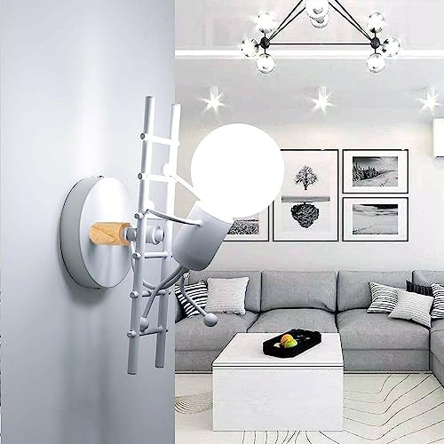 Lámpara de pared creativa E27 apliques interiores lámpara de pared moderna vela soporte de hierro metal lámpara de noche para niños dormitorio dormitorio sala de estar escaleras