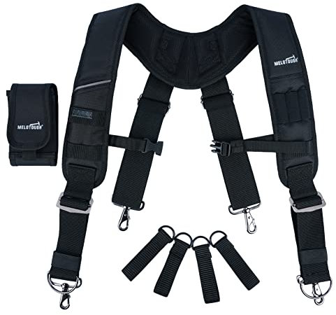 Melotough verktygsbälteshängslen, kraftiga vadderade arbetsbälteshängslen för snickare, elektriker, takläggare och lantbrukare