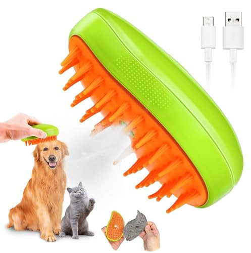 katzenbürste Mit Dampf,3-in-1-Dampfbürste Katze,katzen Dampfbürste für Katzen mit Spray,katzen Bürste Fell Wasserdampf,Katze Pflege Bürste Haustier Haar Entfernung Kamm für Katze und Hund