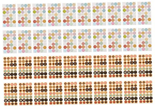 EXCEART Lochaufkleber 40 Blatt Papier Aufkleber Bunt Selbstklebend Lose Blätter Reparatur Aufkleber Transparent Für Loseblatt Ordner Schulbedarf Basteln