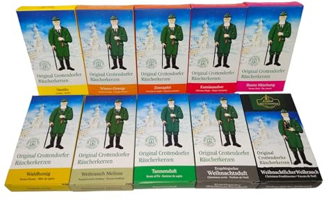 Sparpack Crottendorfer Räucherkerzen 10x 24 Kegel 10er Set Vanille Winter-Orange Zimtapfel Kaminzauber Bunte Mischung Waldhonig Weihrauch-Melisse Tannenduft Erz-Weihnachtsduft Weihrauch