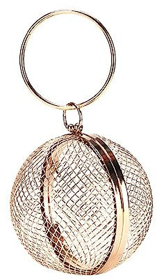 CALLARON Abendtasche Für Damen Kreative Netzförmige Kugelform-design Abendhandtasche Für Partys Bankette Hochzeitsfeiern Valentinstag Gold