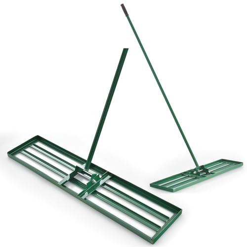 SOARS Rasen Rakel, Rasen Nivellierrechen mit 170 cm ergonomischem Stiel, Rasenrechen aus hochwertigem Metall, ideal für die Rasenpflege (91 cm x 25 cm)