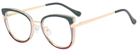 EYPKPL Anti-blaues Licht Brillengestelle Titan Kunststoff Brillengestelle Federscharnier Brillengestell Mode Cat Eye Optische Brillen