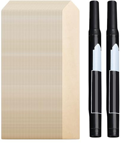 Lot de 100 étiquettes en bois avec 2 marqueurs noirs, étiquettes pour plantes, étiquettes de jardin, idéales pour écrire des graines, des semis, des fleurs et des plantes d'intérieur