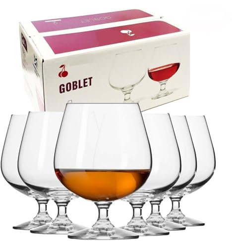 KRADLUX Lot de 6 verres à cognac exclusifs de 330 ml | Verres à brandy Swing | Finition brillante, verres à cognac, verres à cognac, verres à cognac, brandy | Passe au lave-vaisselle