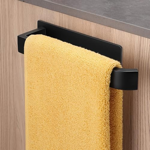 ALOCEO Toalleros de Baño sin Taladro Acero Inoxidable Toallero Adhesivo Negro 24cm