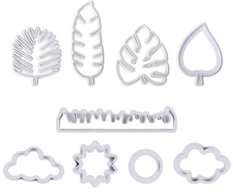 1 Juego De Moldes De Hojas Tropicales, 1 Juego De Moldes De Nubes, Cortadores De Galletas De Hojas, Cortadores De Galletas, Cortadores De Bollos, Cortadores De Galletas De Nubes