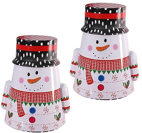 Anneome 2piezas Cajas De Dulces Navideños De Hierro Recipientes Para Té y Galletas Diseño De Vaso Para Fiestas