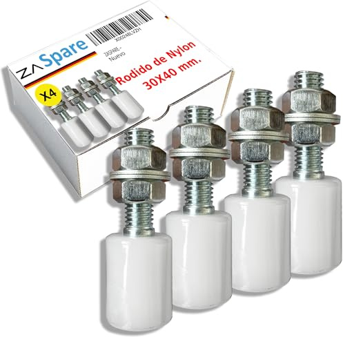 ZASPARE - Guide Portail Coulissant 30X40 Galet Portail Coulissant, Galets en Nylon pour Portes de Garage et Autres Applications (30X40 (PACK 4))