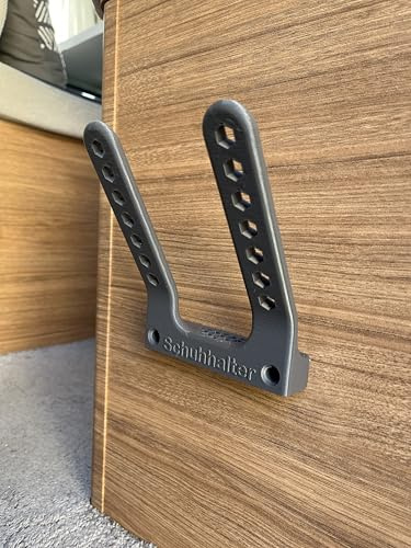 Universal Schuhhalter für Camper & Wohnmobil, platzsparende Schuhhalterung zur Wandmontage, Schuhorganizer für Wohnwagen, Van & Camping, Halter für Verschiedene Schuharten - Schiefergrau