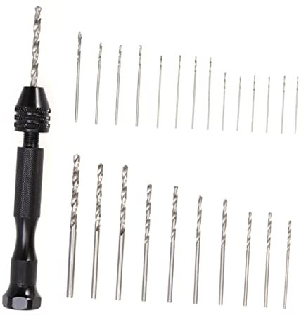 LIFKICH Handbohrer Zum Basteln Bohrwerkzeug Mit Stiftschraubstock 0,3–3,4 Mm Präzision 25-teiliges Satz Rotationswerkzeuge Für Modellbau