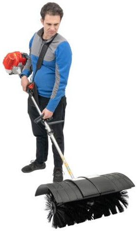 Barredora de motor, quitanieves, gasolina, barredora de nieve, barrido eléctrico, 2,3 CV, motor de 2 tiempos, ancho de barrido de 56 cm, para hojas, arena, grava y césped