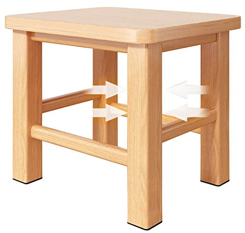 HUJIEAAA Wooden Stool Footrest Seat Footstool Wood Step Stool, Portable Rectangle Bed Stool, Small Step Ladder for Kitchen Bathroom, Foot Rest Stools Under Desk, Strong and Durable for Adul