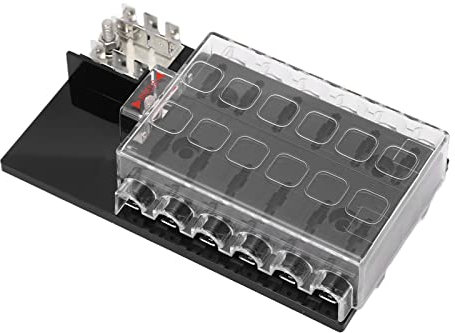 Scatola Fusibile per Lama Automobilistica, Supporto per Fusibili per Alloggiamento ABS ABS a 12 AST a 12 Vie, Porta a Blocco Classificata a 36 V, 30A per Circuito, Cablaggio