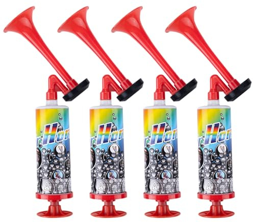 4 Stüc Handheld Air Horn,WideSmart Mini Air Horn Handpumpen ,Druckluft Hupe,Signalhorn,Lufthorn,Lautes Geräusch Maker Hupen für Bootfahren Sportveranstaltungen,Partys,Geburtstage,Camping,Graduierungs