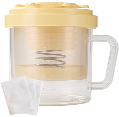 Yogurt Maker, Yogurt Strainer with Lid, Multifunctional Household Kit, PP Stainless Material, for Homemade Cheese, Fine Food, and Juice Preparation, 6.5 x 6.3 x 6.61 inches