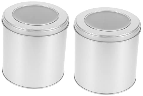 Mobestech 2 Piezas Lata De Café Ventana De Bote De Té Hermético Contenedor Metálico Para Almacenamiento De Cocina Para Guardar De Té Sueltas Para Cocina y Hogar