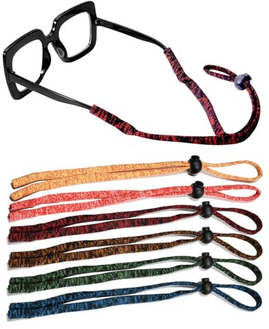 CULEB 6 Piezas Cordones para Gafas,Ajustables para Gafas Deportivas,Correa Elástica Antideslizante para Gafas de Sol,para Correr,Hacer Senderismo,Ciclismo,Niños,Hombres y Mujeres