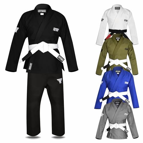 VELO BJJ GI for Men and Women Brazilian Jiu Jitsu Gi Adult Gi Kimonos Bjj Uniform Martial Pants, Jackets with free Belt (Black, A4)