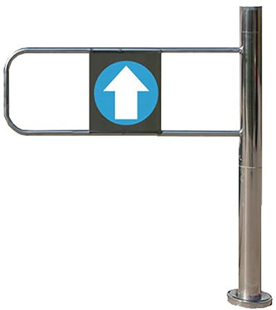 Puerta batiente automática de acero inoxidable para supermercados, bibliotecas y almacenes, dispositivo de entrada de 1 vía, diseño de cierre automático, duradero y elegante (50 x 97 cm)
