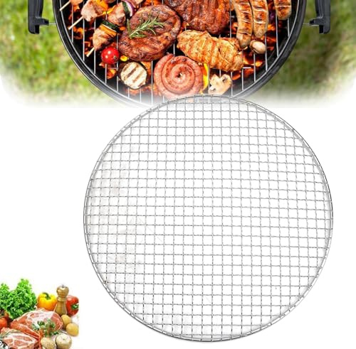 55cm Edelstahl Grillrost Rund, Grillgitter Rund, Grillrost FüR Feuerschale, BBQ Grillgitter Edelstahl Backblech, Wärmeverteilung und einfache Reinigung, für Camping, Garten, Picknick, Gleichmäßige