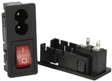 Hoite 2 Stück IEC C8-Steckeradapter für die Schalttafelmontage, Nennstrom 10 A, 2-poliger Eingangsmodulstecker, Stromanschluss