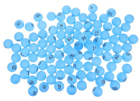 ROMISBABA 100-packs Nummerierte Tischtennisbälle 4cm Aus Langlebigem Pp Material Bedruckte Pong Bälle Für Partyspiele Trinkspiel Gewinnziehung Und Dekoration
