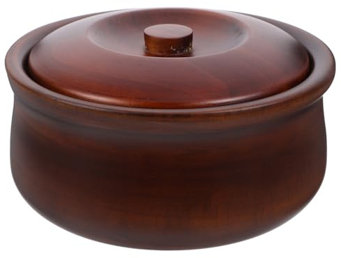 TOYANDONA Bol de Madera Natural con Tapa Hermética para Ensalada Arroz y Fideos Recipiente Multiusos para Snacks y Frutas Vajilla Infantil Japonesa Resistente y Decorativo para Cocina