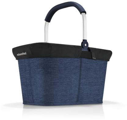 Reisenthel Set carrybag navy mit Cover black Stabiler Einkaufskorb mit praktischer Innentasche – Elegantes und wasserabweisendes Design